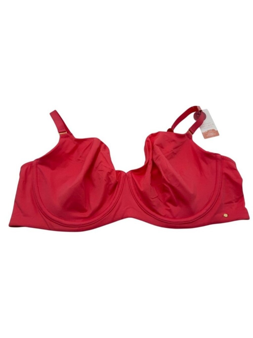 Cacique Lane Bryant Unlined Balconette Bra Coral Pink Underwire Size 46DD